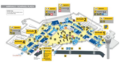 schiphol airport map arrivals